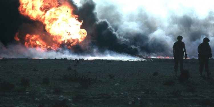 Burning Oil Field