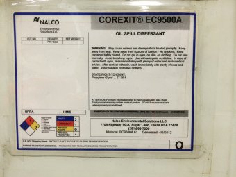 Chemical product label for Corexit dispersant.