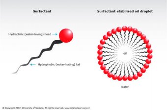 Dispersants are made of surfactant particles.