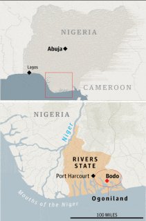 Map: Ogoniland in Nigeria