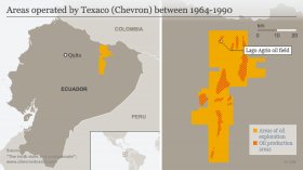 Oil air pollution in Lago Agrio, Ecuador