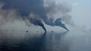 smoke plumes in water through the Deepwater Horizon disaster