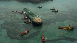 The devastating water Empress oil spill in Milford Haven in 1996