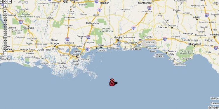 Location of BP oil spill